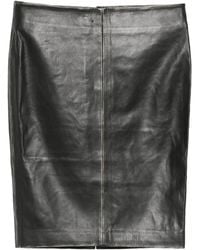 St. Agni - Leather Pencil Midi Skirt - Lyst