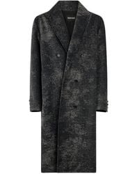 Roberto Cavalli - Double-Breasted Distressed-Effect Coat - Lyst