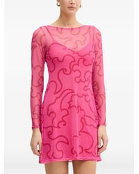 Never Fully Dressed - Abstract-Print Mesh Mini Dress - Lyst
