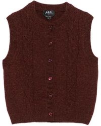A.P.C. - Cable-Knit Sleeveless Vest - Lyst