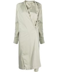 Lemaire - Neutral Asymmetric Cotton Midi Dress - Lyst