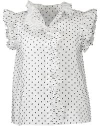 CHRISTY LYNN - Marfa Ruffled Polka-Dot Blouse - Lyst