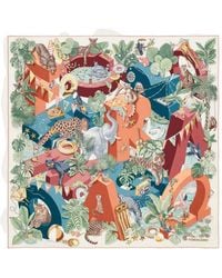 Ferragamo - Jungle Party-Print Silk Scarf - Lyst