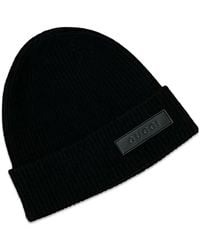 Gucci - Logo-Patch Ribbed-Knit Beanie Hat - Lyst