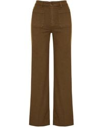 FRAME - High Waist Broek Met Zak Aan De Voorkant - Lyst