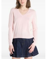 Lacoste - Logo-Patch V-Neck Cotton Sweater - Lyst