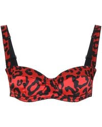 Dolce & Gabbana - Leopard Print Silk Balconette Bra - Lyst