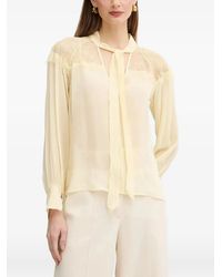 Patrizia Pepe - Lace Tie-Neck Blouse - Lyst