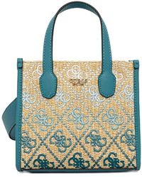 Guess - Silvana Embroidered Straw Tote Bag - Lyst