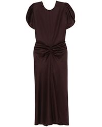 Victoria Beckham - Bela Ruched Midi Dress - Lyst