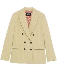 Etro - Double-Breasted Patterned Blazer - Lyst