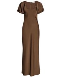 ROTATE BIRGER CHRISTENSEN - Satin-Maxikleid Mit Weiten Ärmeln - Lyst