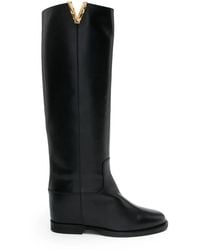 Via Roma 15 - V-Plaque Leather Boots - Lyst