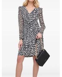 Morgan - Abstract-Print Wrap Mini Dress - Lyst