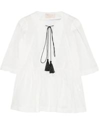 Kaos - Tassel-Detail Peplum Blouse - Lyst