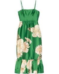 ALÉMAIS - Midi-Jurk Met Bloemenprint - Lyst