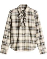 Marc O' Polo - Blouse À Carreaux Et Col Lavallière - Lyst
