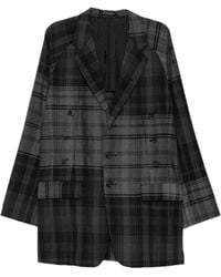 Yohji Yamamoto - Patchwork Check-Pattern Blazer - Lyst