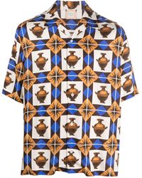 Drole de Monsieur - Zalij-pattern Camp-collar Shirt - Lyst
