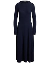 Ralph Lauren - Crew-Neck Long-Sleeve Midi Dress - Lyst
