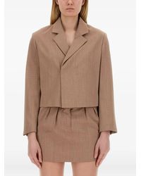 Alysi - Checked Cropped Jacket - Lyst