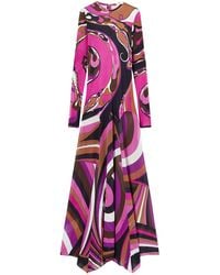 Emilio Pucci - Maxikleid mit Orchidee and Iride-Print - Lyst