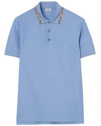 Burberry - Polo De Algodón Con Ribete Con Motivo Check - Lyst