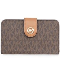 MICHAEL Michael Kors - Medium Monogram-Print Logo-Plaque Wallet - Lyst