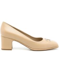 Ferragamo - Ferragamo Gancini 55M Square-Toe Pumps - Lyst