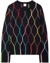 Paul Smith - Knitted Sweater With Signature Stripe Diamond Pattern - Lyst