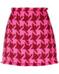 Versace - Houndstooth Wool Mini Skirt - Lyst