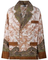 Pierre Louis Mascia - Cialda Floral-Print Double-Breasted Blazer - Lyst