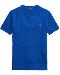 Polo Ralph Lauren - T-Shirt À Manches Courtes En Maille Torsadée - Lyst