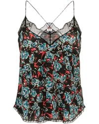 Zadig & Voltaire - Christy Floral-Print Silk Camisole - Lyst
