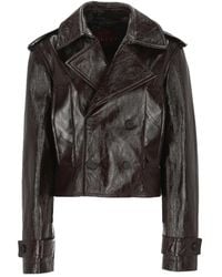 Gucci - Double-Breasted Leather Jacket - Lyst