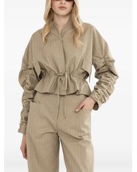 Nissa - Striped Cotton Jacket - Lyst