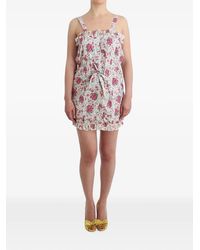 Ermanno Scervino - Floral-Print Ruffled Mini Dress - Lyst