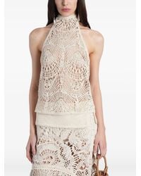 Siedres - Crochet-Knit Halterneck Top - Lyst