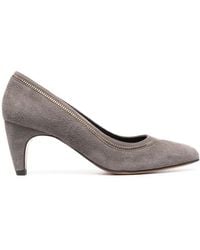 Tila March Michel Zip-detail Court Shoes - Grey