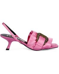 Versace Jeans Couture - Buckle-Detail Ruffled Sandals - Lyst