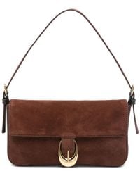 STAUD - Harlow Buckled Suede Shoulder Bag - Lyst