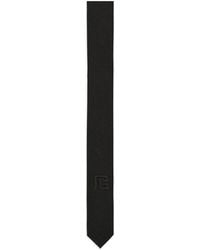 Balmain - Slim Logo-Embroidered Wool Tie - Lyst