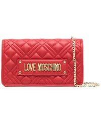 Love Moschino - Diamond-Quilted Logo-Lettering Crossbody Bag - Lyst