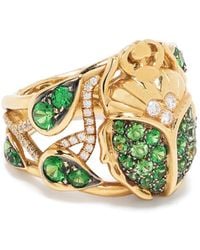 Aurelie Bidermann - 18Kt Scarab Tsavorite And Diamond Ring - Lyst
