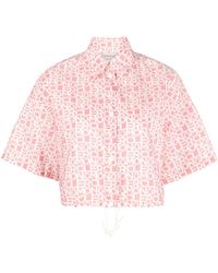 Moncler - Camicia crop con stampa - Lyst