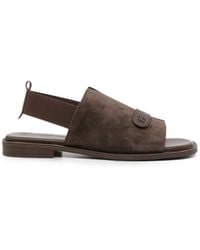 SERGIO MORETTI FIRENZE - Logo-Plaque Slingback Sandals - Lyst