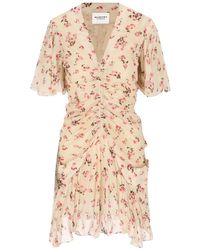 Isabel Marant - Floral-Print Ruched Midi Dress - Lyst
