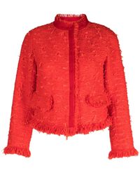 Shiatzy Chen - Tweed Frayed-Trim Jacket - Lyst