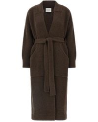 Nude - Ribbed Belted Coat - Lyst