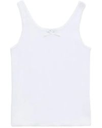 MSGM - Top Con Lazo Y Ribete De Encaje - Lyst